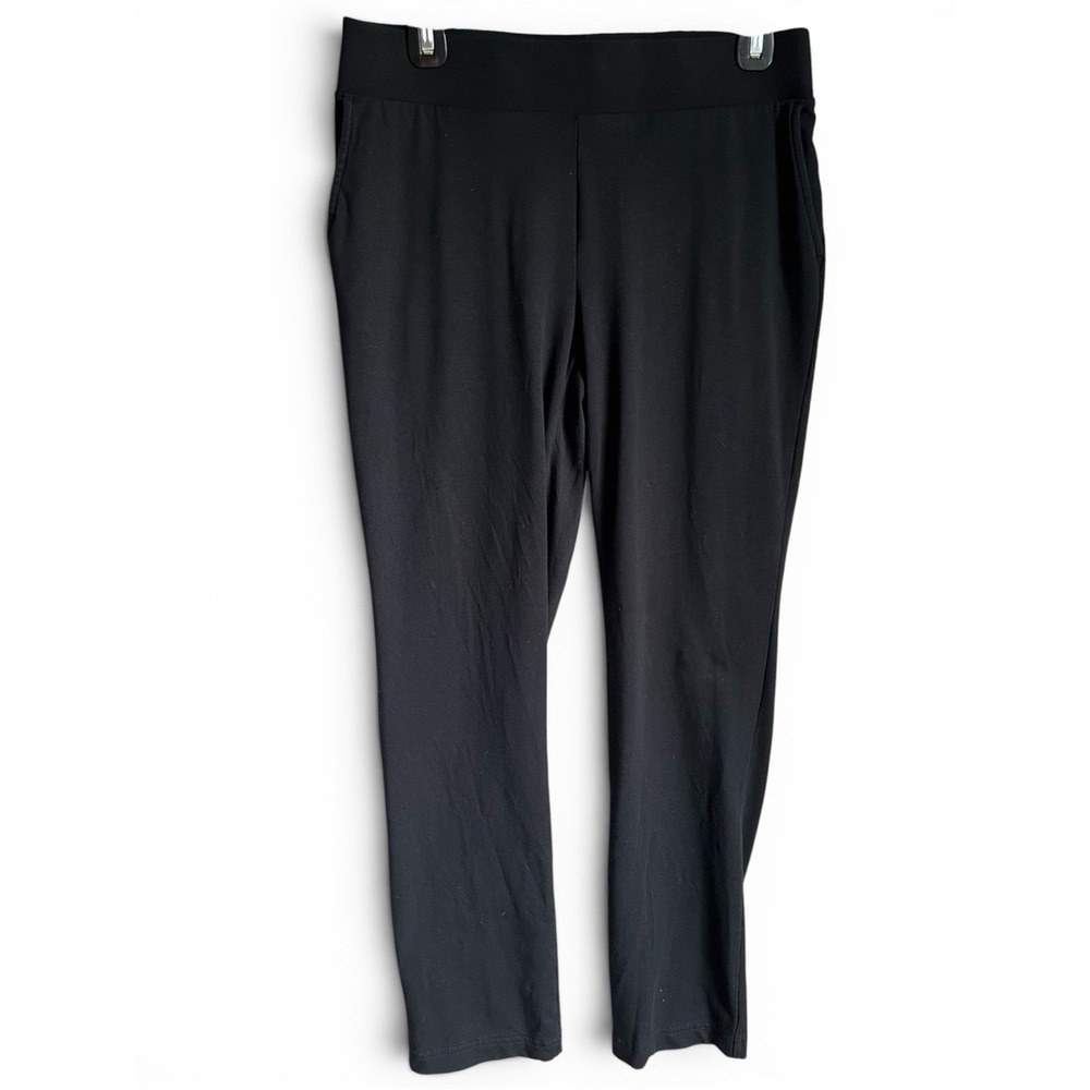 J Jill Pure Jill Size Small Affinity French Terry Slim Leg Pants Black Pull On